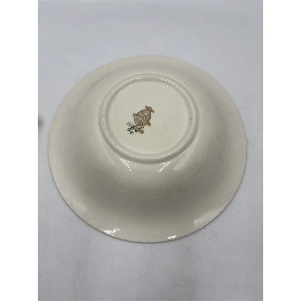 Crown Ducal Duchess Pattern Cobalt Rimmed Soup Bowl